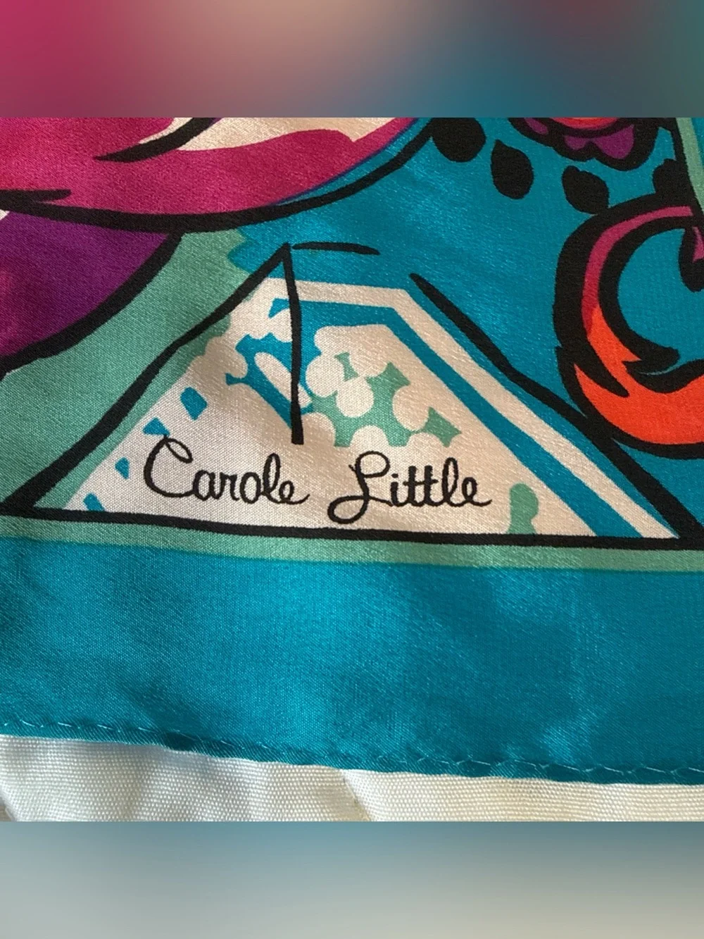 VTG Carole Little Silk Square Scarf 30